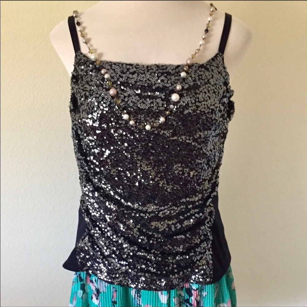 Sparkle sleeveless evening top